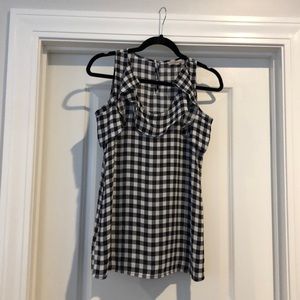 Loft Outlet black and white check gingham tank